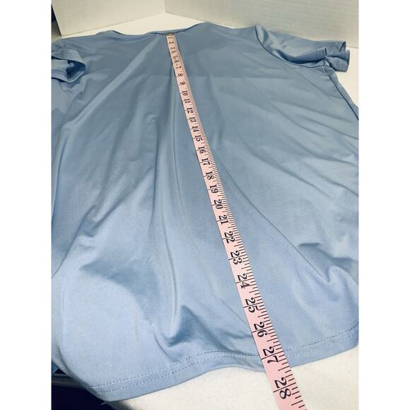 2XL RE Real Essentials Womens S S Round Neck T-Shirt Periwinkle Workout - Picture 12 of 12